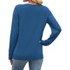image:imageWIHOLL Sweaters for Women V Neck Casual Knit Long Sleeve Tops Lightweight Pullover Clothes Fall Fashion Outfits 2026Grey Blue