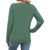 image:imageWIHOLL Sweaters for Women V Neck Casual Knit Long Sleeve Tops Lightweight Pullover Clothes Fall Fashion Outfits 2026Grey Green