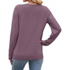 image:imageWIHOLL Sweaters for Women V Neck Casual Knit Long Sleeve Tops Lightweight Pullover Clothes Fall Fashion Outfits 2026Grey Purple
