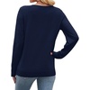 image:imageWIHOLL Sweaters for Women V Neck Casual Knit Long Sleeve Tops Lightweight Pullover Clothes Fall Fashion Outfits 2026Navy