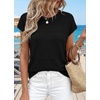 image:imageWIHOLL Womens Lightweight Sweater Spring Summer Fall Outfits Cap Sleeve Hollow Out Knit Fashion Clothing 20262black