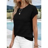 image:imageWIHOLL Womens Lightweight Sweater Spring Summer Fall Outfits Cap Sleeve Hollow Out Knit Fashion Clothing 20262black