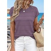 image:imageWIHOLL Womens Lightweight Sweater Spring Summer Fall Outfits Cap Sleeve Hollow Out Knit Fashion Clothing 20262purple