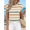 image:imageWIHOLL Womens Lightweight Sweater Spring Summer Fall Outfits Cap Sleeve Hollow Out Knit Fashion Clothing 20263apricot Stripes2