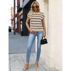 image:imageWIHOLL Womens Lightweight Sweater Spring Summer Fall Outfits Cap Sleeve Hollow Out Knit Fashion Clothing 20263khaki Black Stripes