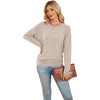 image:imageWIHOLL Womens Long Sleeve Shirts Ruched Hem Fall Tops Lightweight SweatersApricot