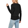 image:imageWIHOLL Womens Long Sleeve Shirts Ruched Hem Fall Tops Lightweight SweatersBlack