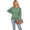 image:imageWIHOLL Womens Long Sleeve Shirts Ruched Hem Fall Tops Lightweight SweatersBright Green