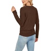 image:imageWIHOLL Womens Long Sleeve Shirts Ruched Hem Fall Tops Lightweight SweatersBrown