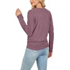image:imageWIHOLL Womens Long Sleeve Shirts Ruched Hem Fall Tops Lightweight SweatersBurgundy