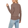 image:imageWIHOLL Womens Long Sleeve Shirts Ruched Hem Fall Tops Lightweight SweatersChestnut Brown