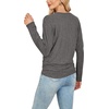 image:imageWIHOLL Womens Long Sleeve Shirts Ruched Hem Fall Tops Lightweight SweatersDark Grey