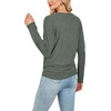 image:imageWIHOLL Womens Long Sleeve Shirts Ruched Hem Fall Tops Lightweight SweatersGreen