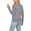 image:imageWIHOLL Womens Long Sleeve Shirts Ruched Hem Fall Tops Lightweight SweatersGrey