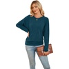 image:imageWIHOLL Womens Long Sleeve Shirts Ruched Hem Fall Tops Lightweight SweatersNavy Blue