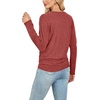 image:imageWIHOLL Womens Long Sleeve Shirts Ruched Hem Fall Tops Lightweight SweatersRed