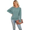 image:imageWIHOLL Womens Long Sleeve Shirts Ruched Hem Fall Tops Lightweight SweatersSage Green