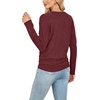 image:imageWIHOLL Womens Long Sleeve Shirts Ruched Hem Fall Tops Lightweight SweatersWine Red