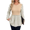 image:imageWIHOLL Womens Long Sleeve Tunic Tops Crew Neck Babydoll Peplum Blouses Fall Fashion 2026Apricot Polka Dots