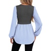 image:imageWIHOLL Womens Long Sleeve Tunic Tops Crew Neck Babydoll Peplum Blouses Fall Fashion 2026Grey Striped