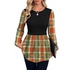 image:imageWIHOLL Womens Long Sleeve Tunic Tops Crew Neck Babydoll Peplum Blouses Fall Fashion 2026Plaid Print