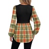 image:imageWIHOLL Womens Long Sleeve Tunic Tops Crew Neck Babydoll Peplum Blouses Fall Fashion 2026Plaid Print