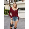 image:imageWIHOLL Womens Ribbed Long Sleeve Lace Trim Fall Tops02  Wine