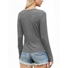 image:imageWIHOLL Womens Ribbed Long Sleeve Lace Trim Fall Tops11  Grey