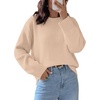 image:imageWIHOLL Womens Sweaters Crew Neck Fall Tops Trendy Long Sleeve Shirts Fashion Womens ClothingApricot