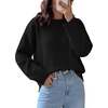 image:imageWIHOLL Womens Sweaters Crew Neck Fall Tops Trendy Long Sleeve Shirts Fashion Womens ClothingBlack