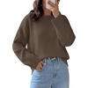 image:imageWIHOLL Womens Sweaters Crew Neck Fall Tops Trendy Long Sleeve Shirts Fashion Womens ClothingBrown
