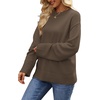 image:imageWIHOLL Womens Sweaters Crew Neck Fall Tops Trendy Long Sleeve Shirts Fashion Womens ClothingBrown