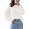 image:imageWIHOLL Womens Sweaters Crew Neck Fall Tops Trendy Long Sleeve Shirts Fashion Womens ClothingClassic White