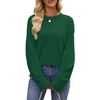 image:imageWIHOLL Womens Sweaters Crew Neck Fall Tops Trendy Long Sleeve Shirts Fashion Womens ClothingGreen