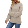 image:imageWIHOLL Womens Sweaters Crew Neck Fall Tops Trendy Long Sleeve Shirts Fashion Womens ClothingGrey Apricot