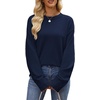 image:imageWIHOLL Womens Sweaters Crew Neck Fall Tops Trendy Long Sleeve Shirts Fashion Womens ClothingNavy Blue