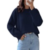 image:imageWIHOLL Womens Sweaters Crew Neck Fall Tops Trendy Long Sleeve Shirts Fashion Womens ClothingNavy Blue