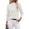 image:imageWIHOLL Womens Sweaters Mock Neck Long Sleeve Tops Fall Outfits Fashion 2026All White