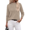 image:imageWIHOLL Womens Sweaters Mock Neck Long Sleeve Tops Fall Outfits Fashion 2026Apricot
