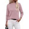 image:imageWIHOLL Womens Sweaters Mock Neck Long Sleeve Tops Fall Outfits Fashion 2026Dusty Pink