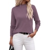 image:imageWIHOLL Womens Sweaters Mock Neck Long Sleeve Tops Fall Outfits Fashion 2026Dusty Purple