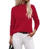 image:imageWIHOLL Womens Sweaters Mock Neck Long Sleeve Tops Fall Outfits Fashion 2026Red