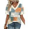 image:imageWIHOLL Womens Tops Boho Summer Outfits 2026 Short Sleeve Shirts with Bottons Beach Vacation Clothes Casual S3XL06plaid