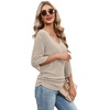image:imageWIHOLL Womens Tops Dressy Casual 34 Length Sleeve V Neck Fall Fashion 2026Apricot