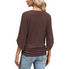 image:imageWIHOLL Womens Tops Dressy Casual 34 Length Sleeve V Neck Fall Fashion 2026Brown