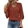 image:imageWIHOLL Womens Tops Dressy Casual 34 Length Sleeve V Neck Fall Fashion 2026Caramel