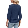 image:imageWIHOLL Womens Tops Dressy Casual 34 Length Sleeve V Neck Fall Fashion 2026Deepblue