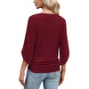 image:imageWIHOLL Womens Tops Dressy Casual 34 Length Sleeve V Neck Fall Fashion 2026Deepred