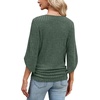 image:imageWIHOLL Womens Tops Dressy Casual 34 Length Sleeve V Neck Fall Fashion 2026Green