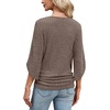 image:imageWIHOLL Womens Tops Dressy Casual 34 Length Sleeve V Neck Fall Fashion 2026Khaki